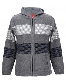 Boys Sweater Stripes Design with zipper Grey